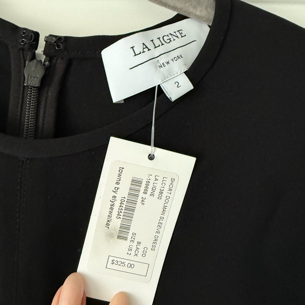 La Ligne Black Long-Sleeve Fit-and-Flare Mini Dress - Picture 10 of 11